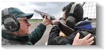 Clay Shooting and Sporting Competition At The British Shooting Show